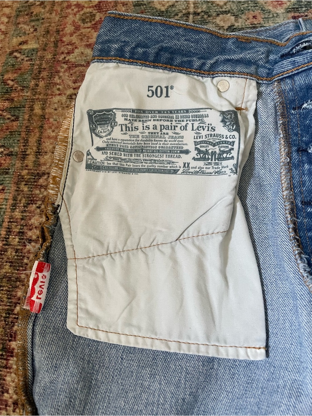 Levi's 501 Button-Fly Jeans with Rips - Picture 12 of 16